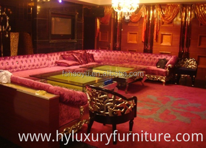 wholesale red fabric bar sofa, disco long sofa, hotel fabric long sofa (CF022)